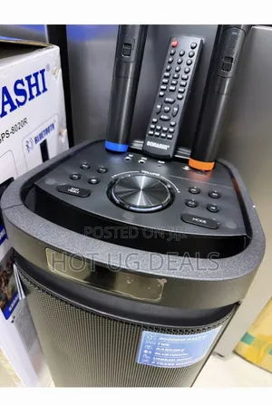 Sonashi Dual 6.5" Rechargeable Party Speaker With 2 Wireless Mics