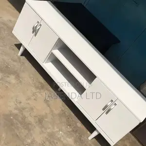 TV Stand 1.5m Wood White Doors | Low TV Table Free Delivery