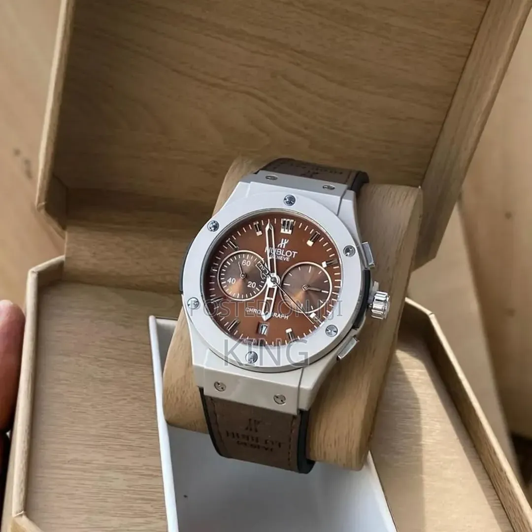 Hublot Geneve Luxury Wristwatch. White Bezel