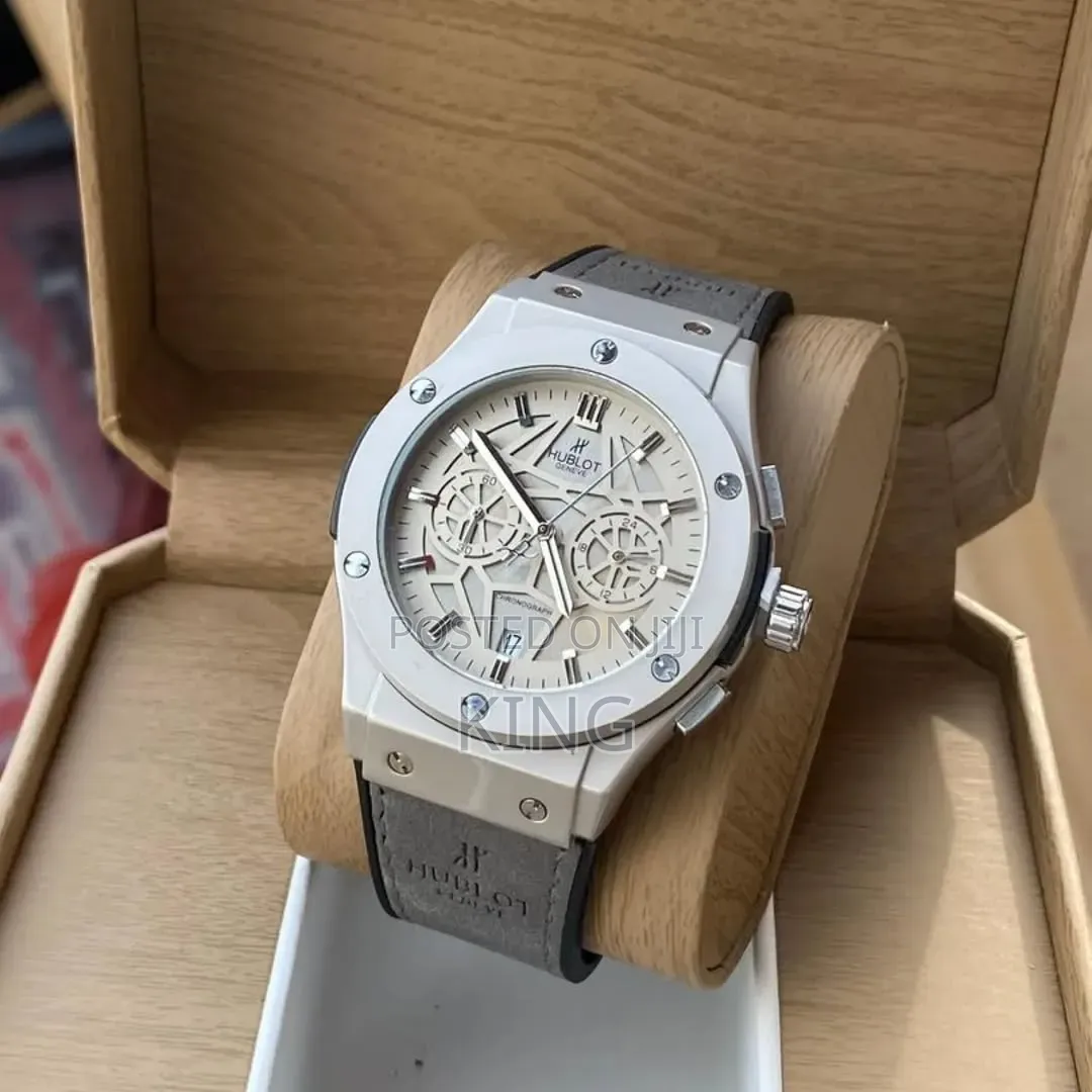 Hublot Geneve Luxury Wristwatch. White Bezel