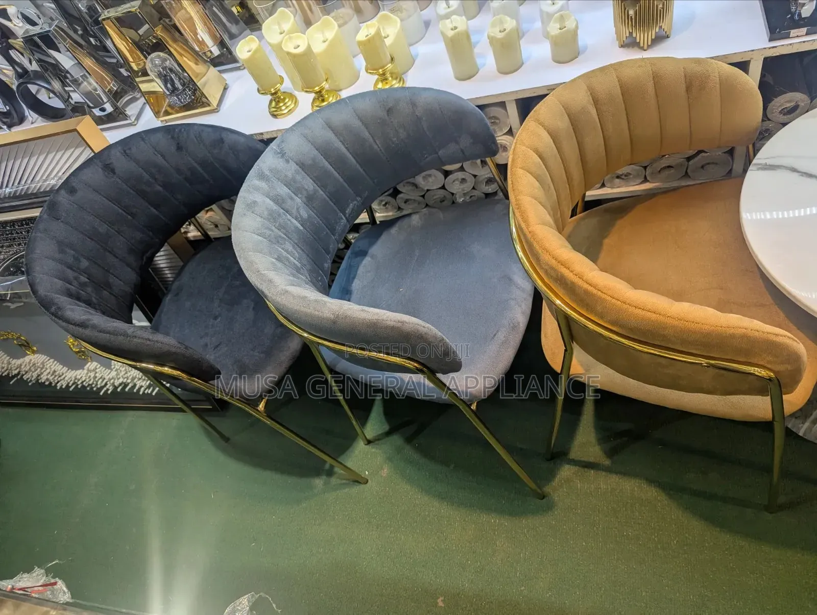Modern Velvet Accent Dining Chair Upholstered in a Warm