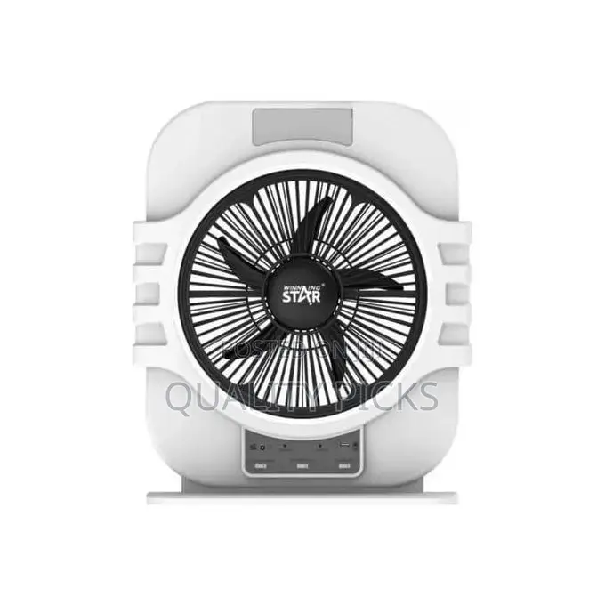 Portable Rechargeable Box Desktop Fan With Light-