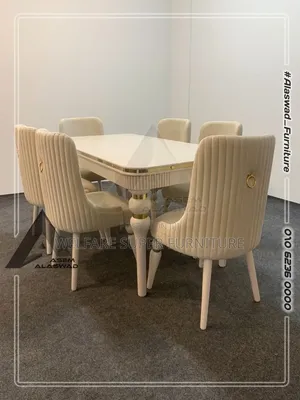 Simple Dining Table 6seater in Cream Colors