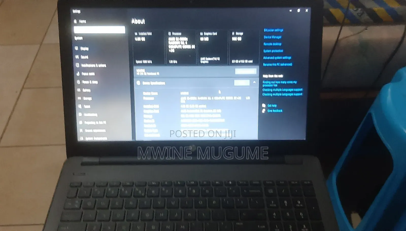 Laptop HP 255 G6 4GB AMD HDD 1T