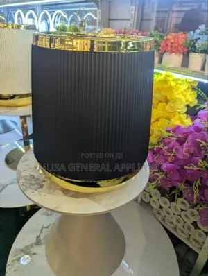 Modern Black Fluted Waste Bin