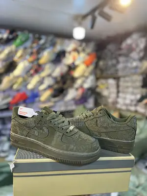 Nike X Kobe Bryant Air Force 1 Low Cargo Khaki Snakeskin Sneakers