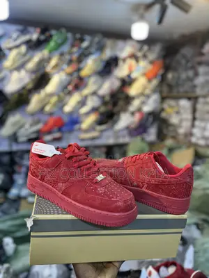 Nike Air Force 1 Low Red Snakeskin Textured Sneakers
