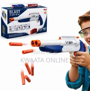 Kids Double Barrel Soft Dart Gun Safe Indoor/Outdoor Pretend Play Toy