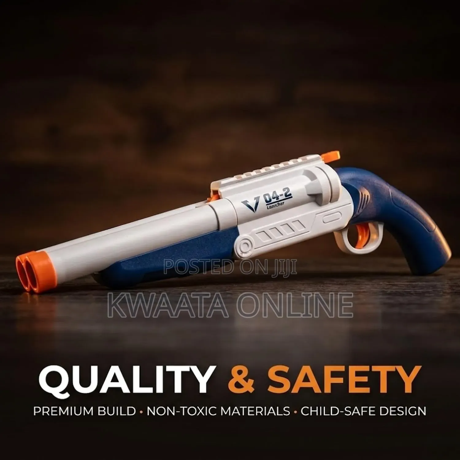 Kids Double Barrel Soft Dart Gun Safe Indoor/Outdoor Pretend Play Toy