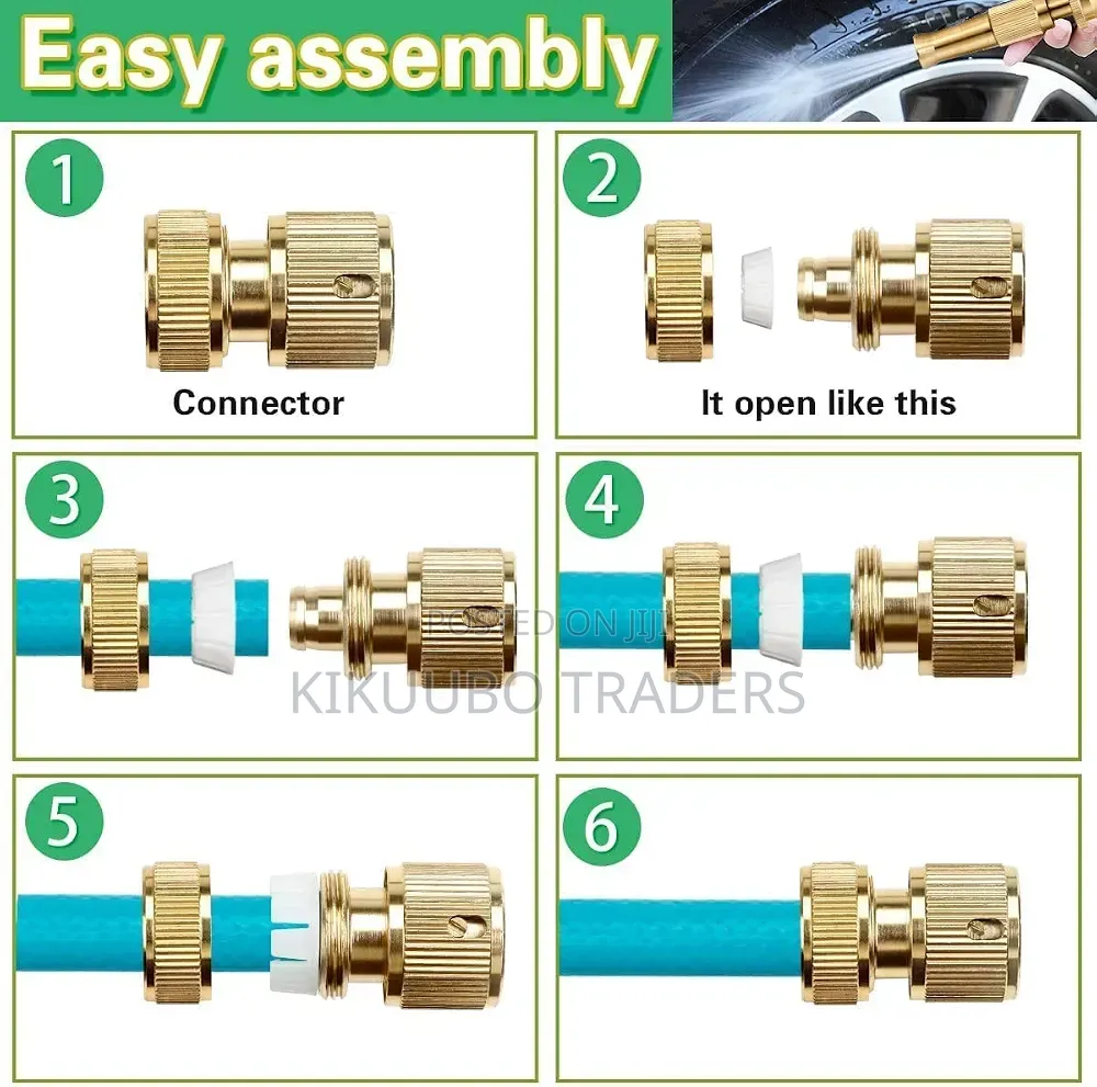 Glazy Heavy Brass Water Spray Nozzle Suitable for 1/2" Hose Pipe