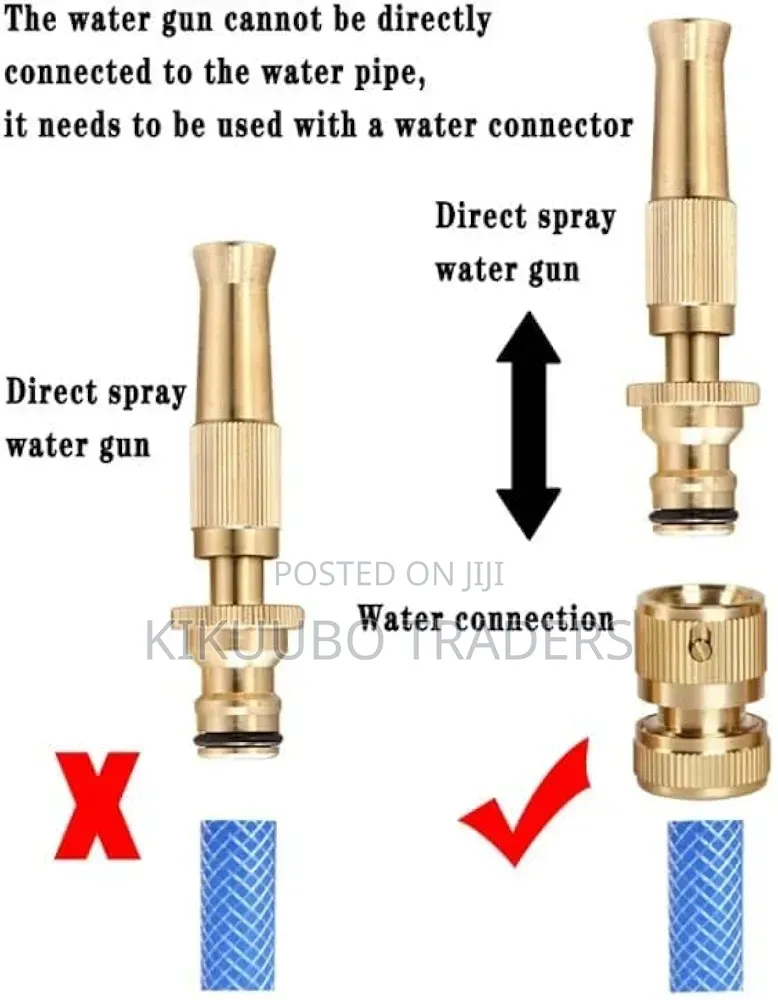 Glazy Heavy Brass Water Spray Nozzle Suitable for 1/2" Hose Pipe