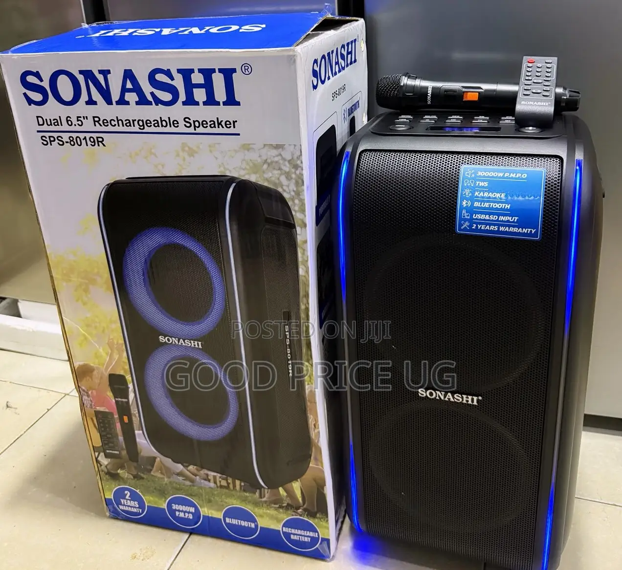 Sonashi SPS-8019R Dual 6.5" Rechargeable Party Speake