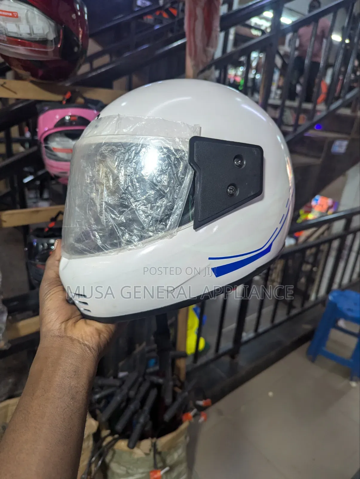 White Full-Face Motorcycle Helmet