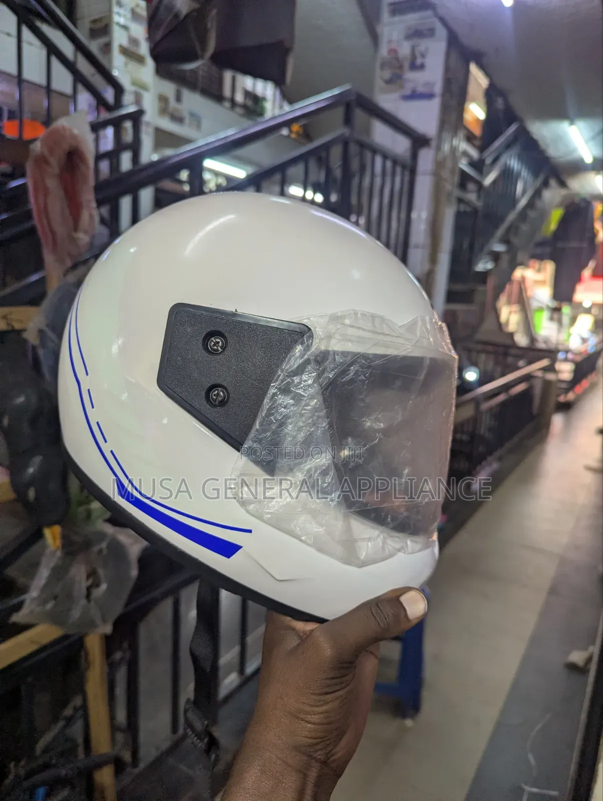 White Full-Face Motorcycle Helmet