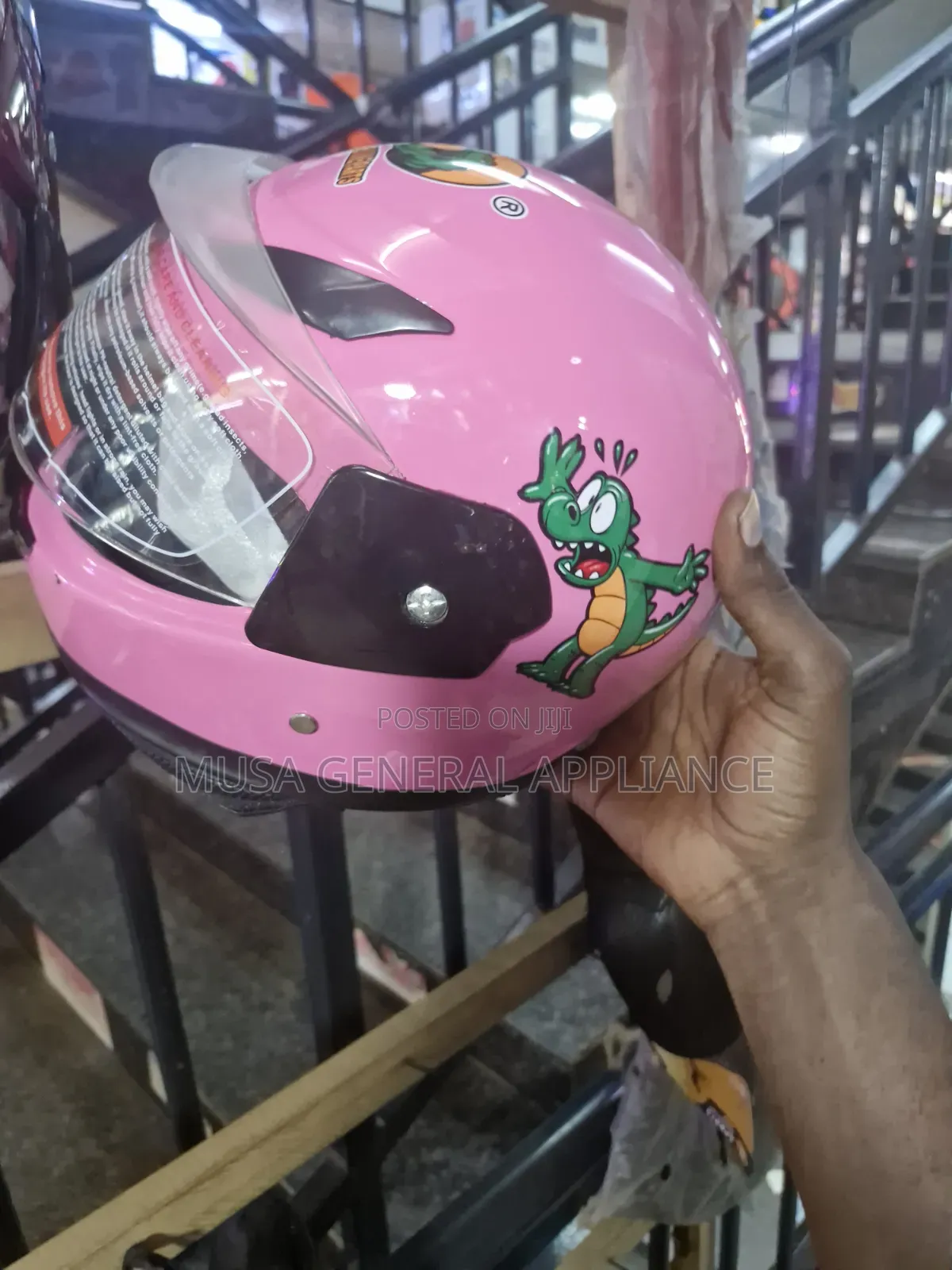 Pink Children's Full-Face Safety Helmet