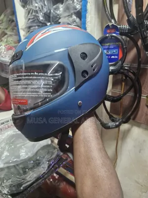 Blue Full-Face Motorcycle Helmet