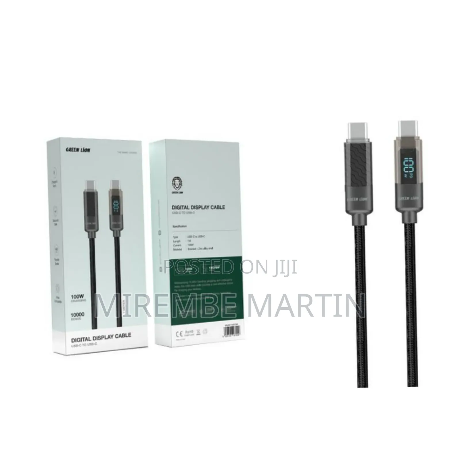 Green Lion Braided Digital Display Cable USB-C to USB-C