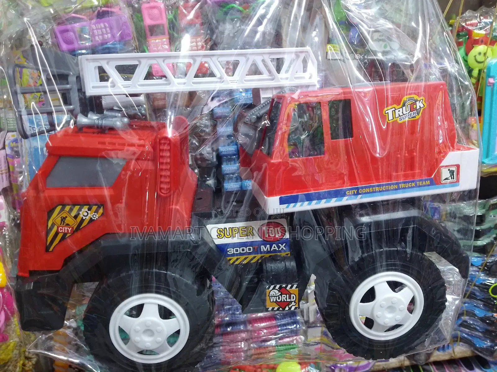 Heavy Duty Fire Truck Toy for Kids - Manually Pushed
