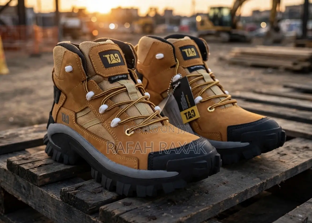 Classic CATERPILLAR Invader “Honey Rust”Mid-Cut Safety Hard Work Boots