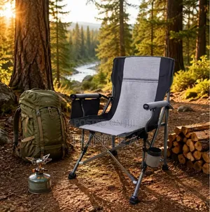 Steel Frame Camping Chair With Storage Pocket