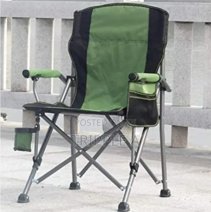 Steel Frame Camping Chair With Storage Pocket