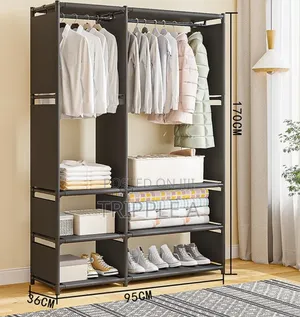 Black Metal Tube Wardrobe