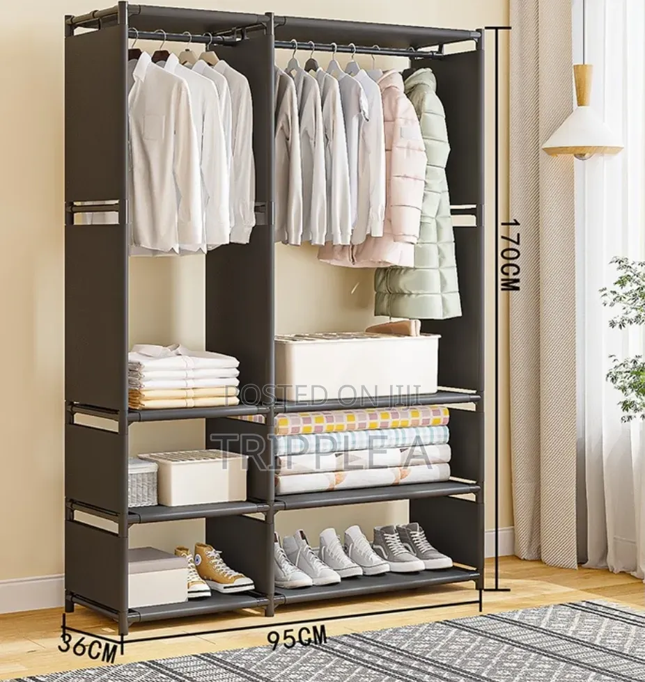 Black Metal Tube Wardrobe