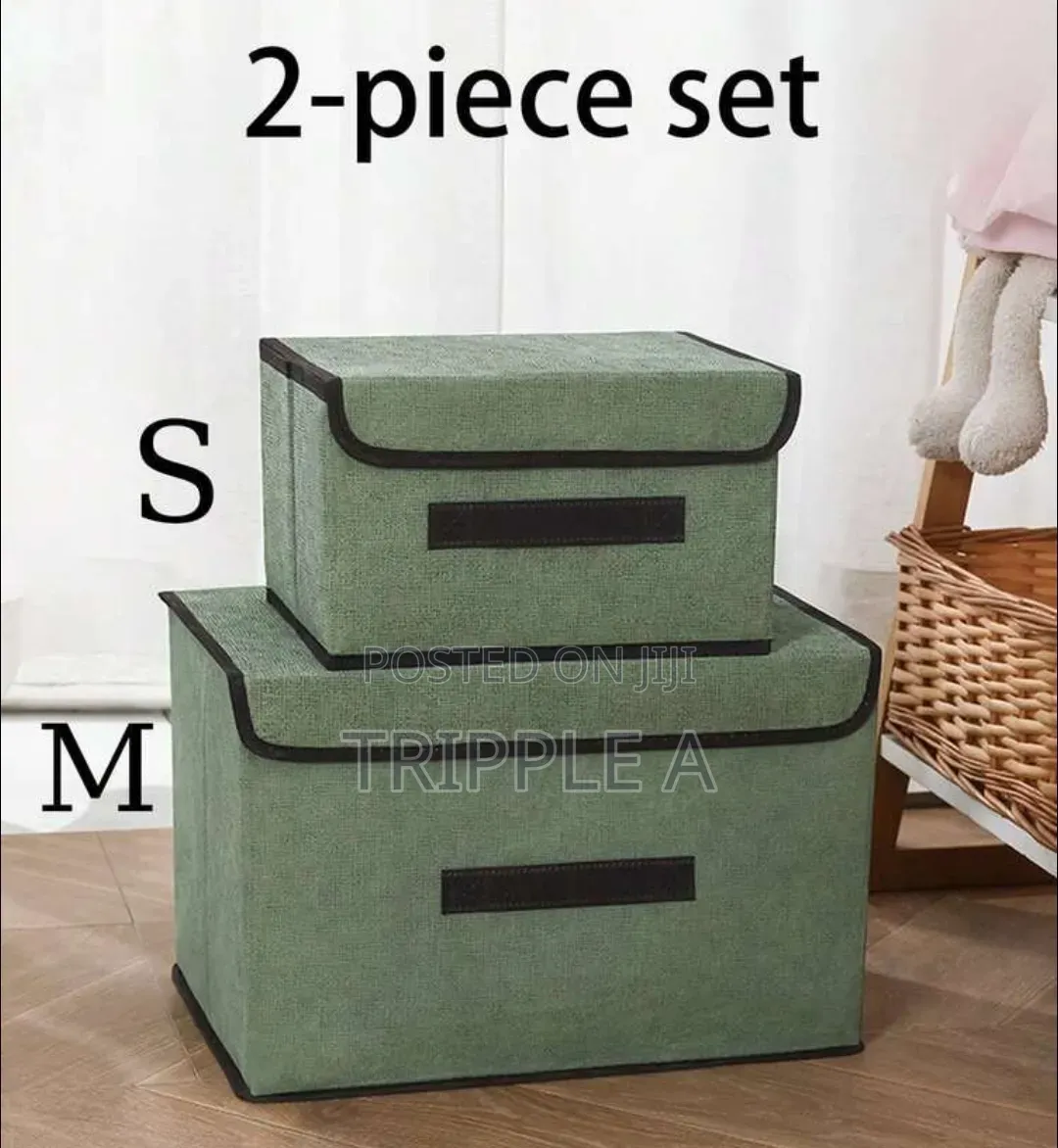 2pcs Fold Non Woven Fabric Storage Boxes
