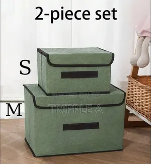 2pcs Fold Non Woven Fabric Storage Boxes