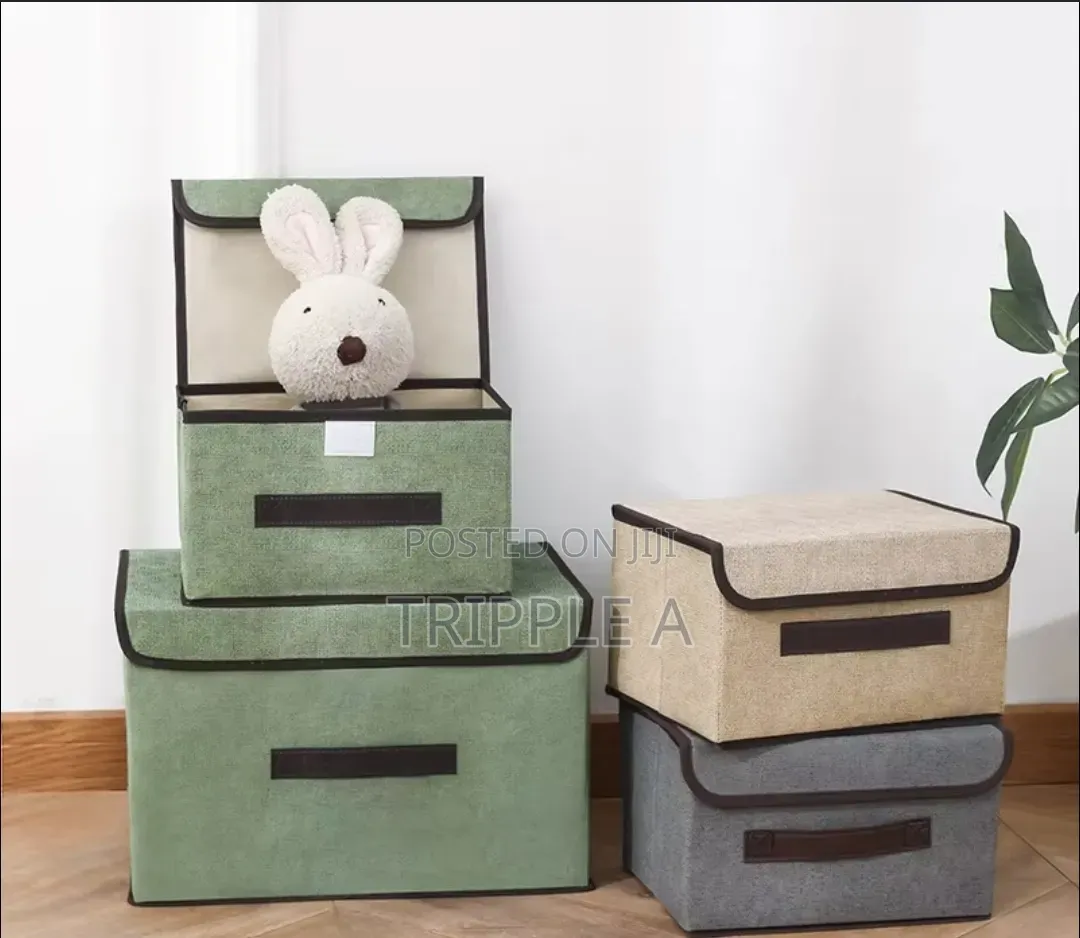 2pcs Fold Non Woven Fabric Storage Boxes