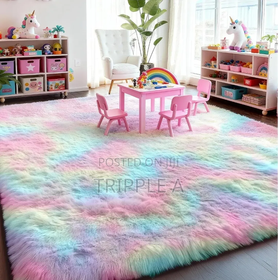 Rainbow Rug Super Soft Fluffy Rug ( 2 by 2.5m)