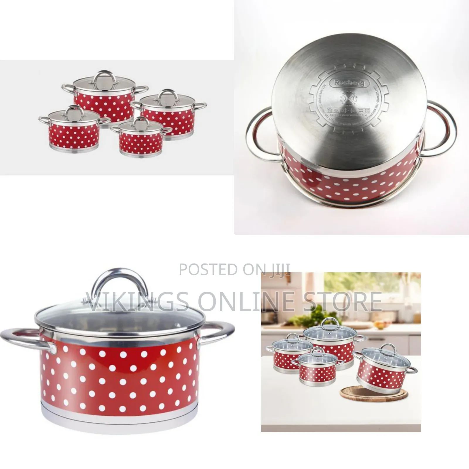 4 Piece of Stainless Steel Induction Saucepan With Glass Lid
