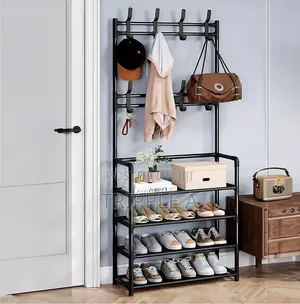 4 Tier Shoe Rack With 8 Utilities Hooks