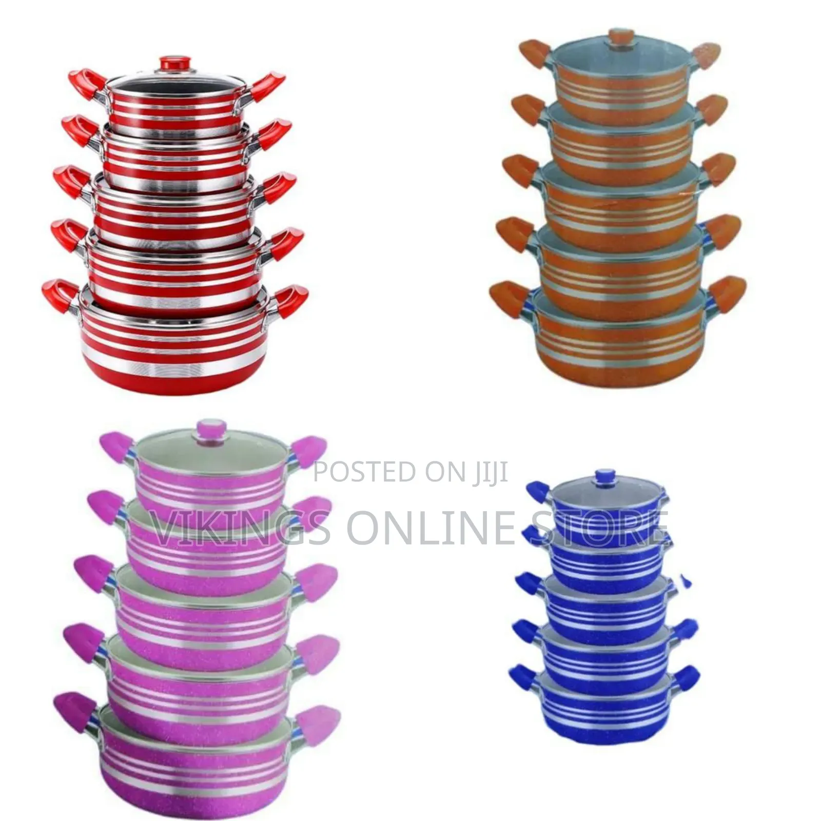10PC Non-Stick Saucepans Cookware Pots Pans -Multicolor