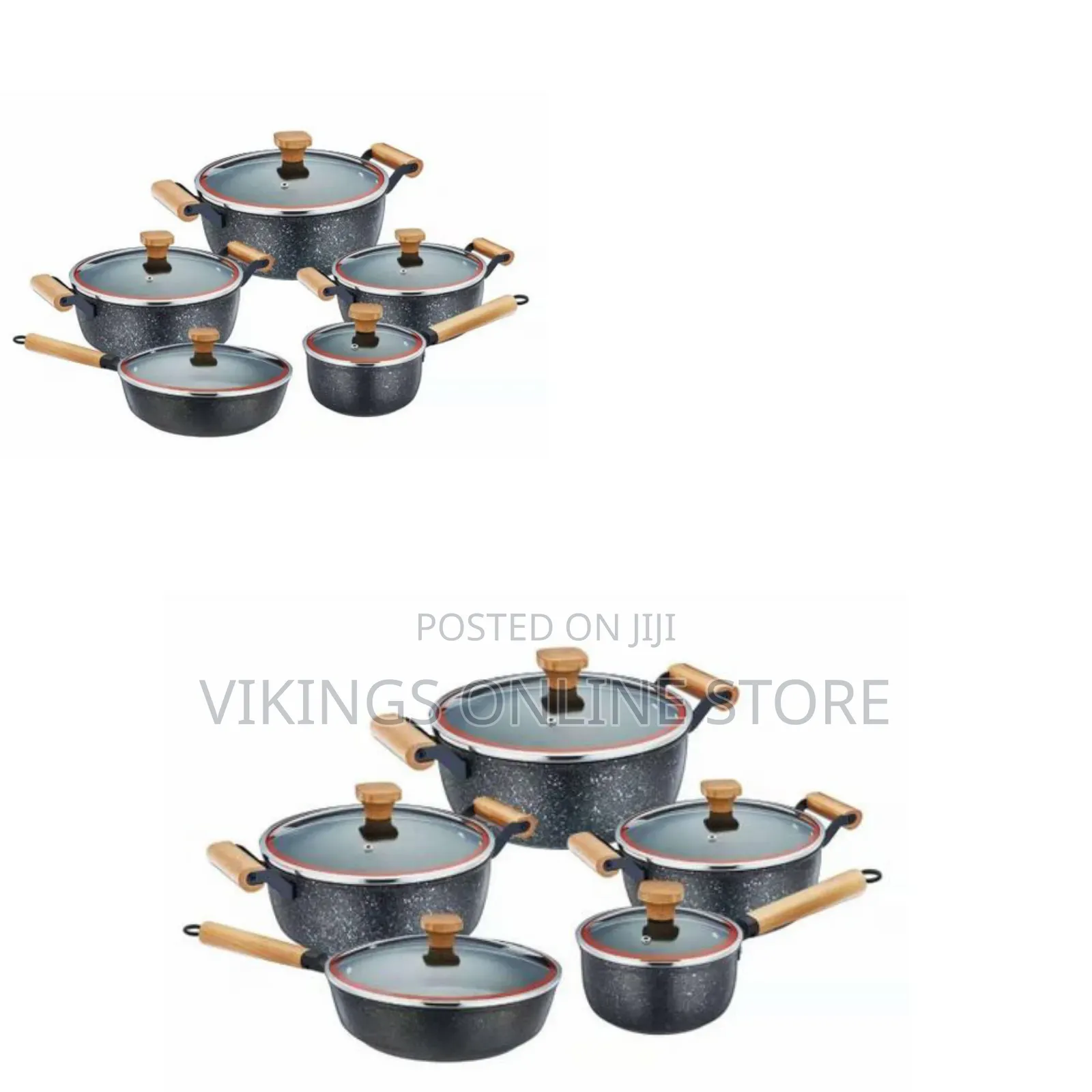 10 PC Non Stick Cookware Set With Wok Pan Cast Aluminum Cooking Pot