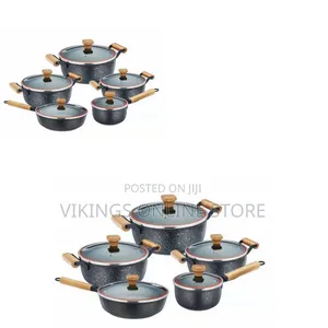 10 PC Non Stick Cookware Set With Wok Pan Cast Aluminum Cooking Pot