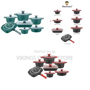 13pcs Die-Casting Non Stick Aluminum Saucepans Cooking Pot With Grill
