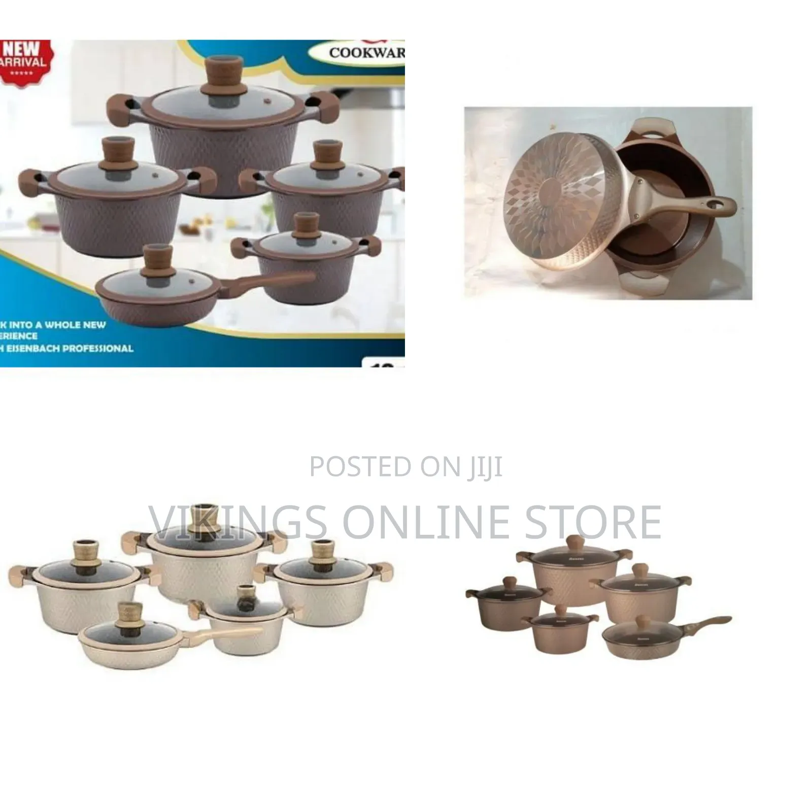10 PC Granite Non Stick Cookware Set With Frying Pan Cast Aluminum