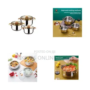 3 Piece Stainless Steel Saucepans/Cookware Pots- Silver