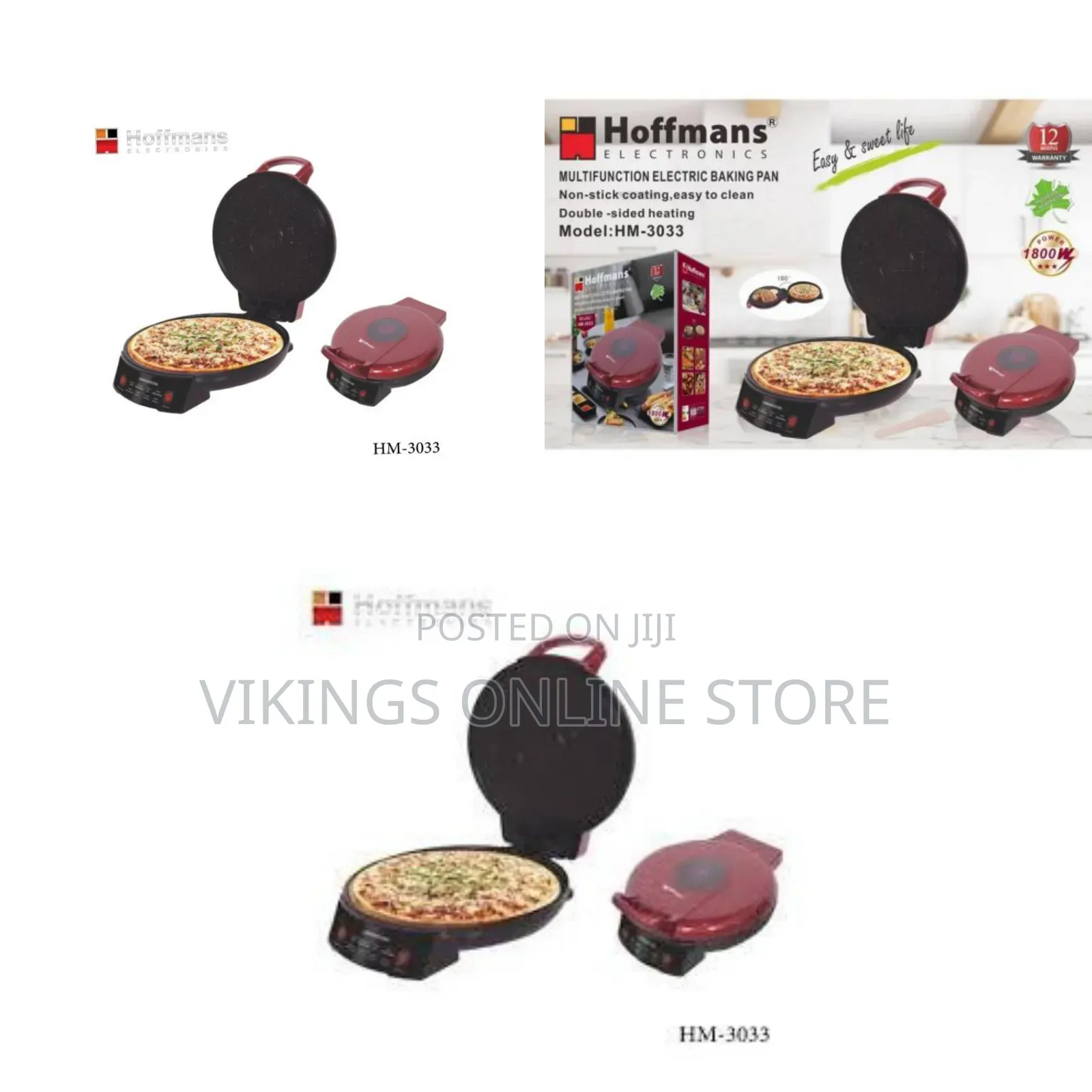 Hoffmans Electric Baking Pan Pizza Oven Household Cake Pan Double