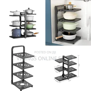 Adjustable Heavy Duty Pot Rack Pan and Pot Lid Organizer