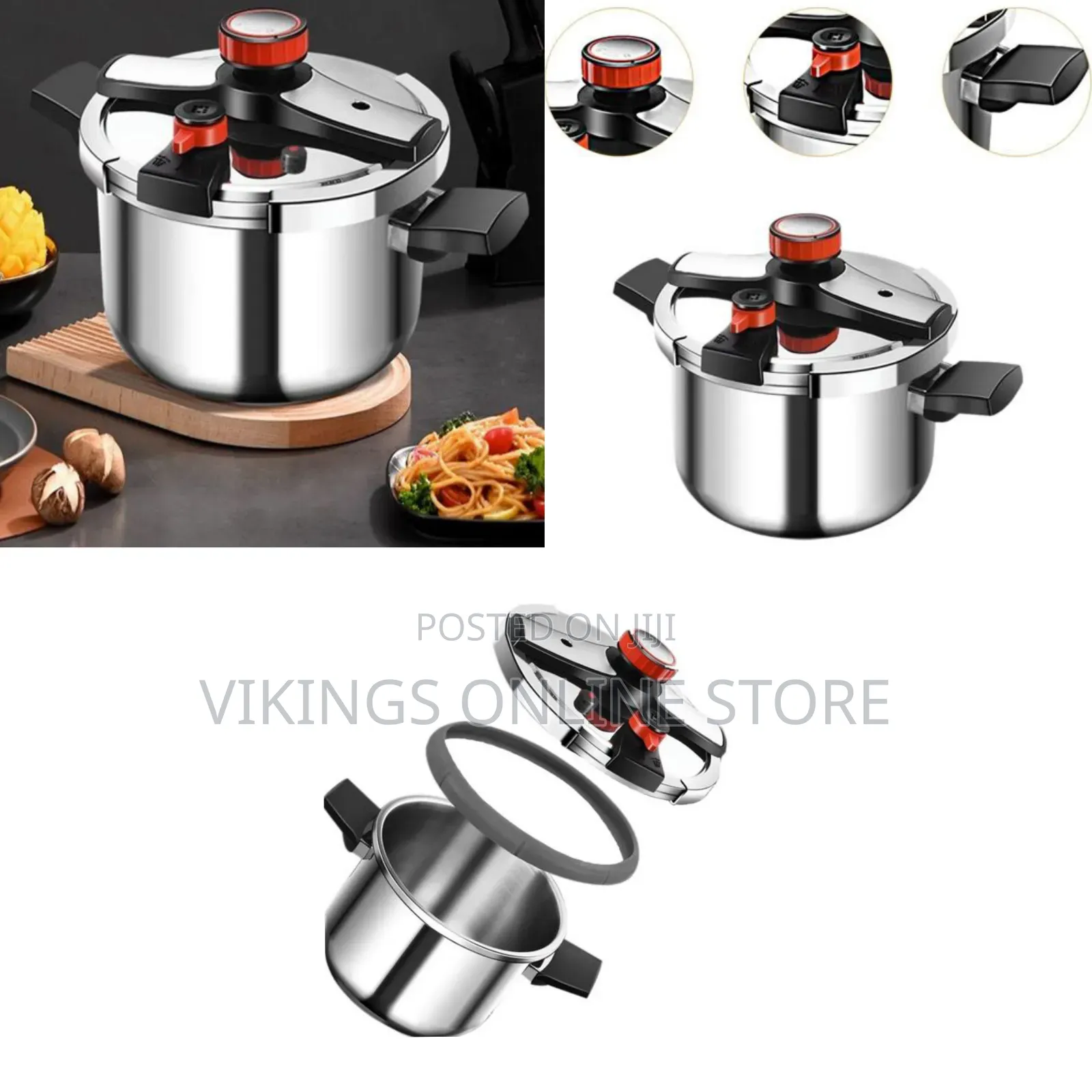 8L High Energy Saving Three-Layer Base Stainless Steel Pressure Cooker