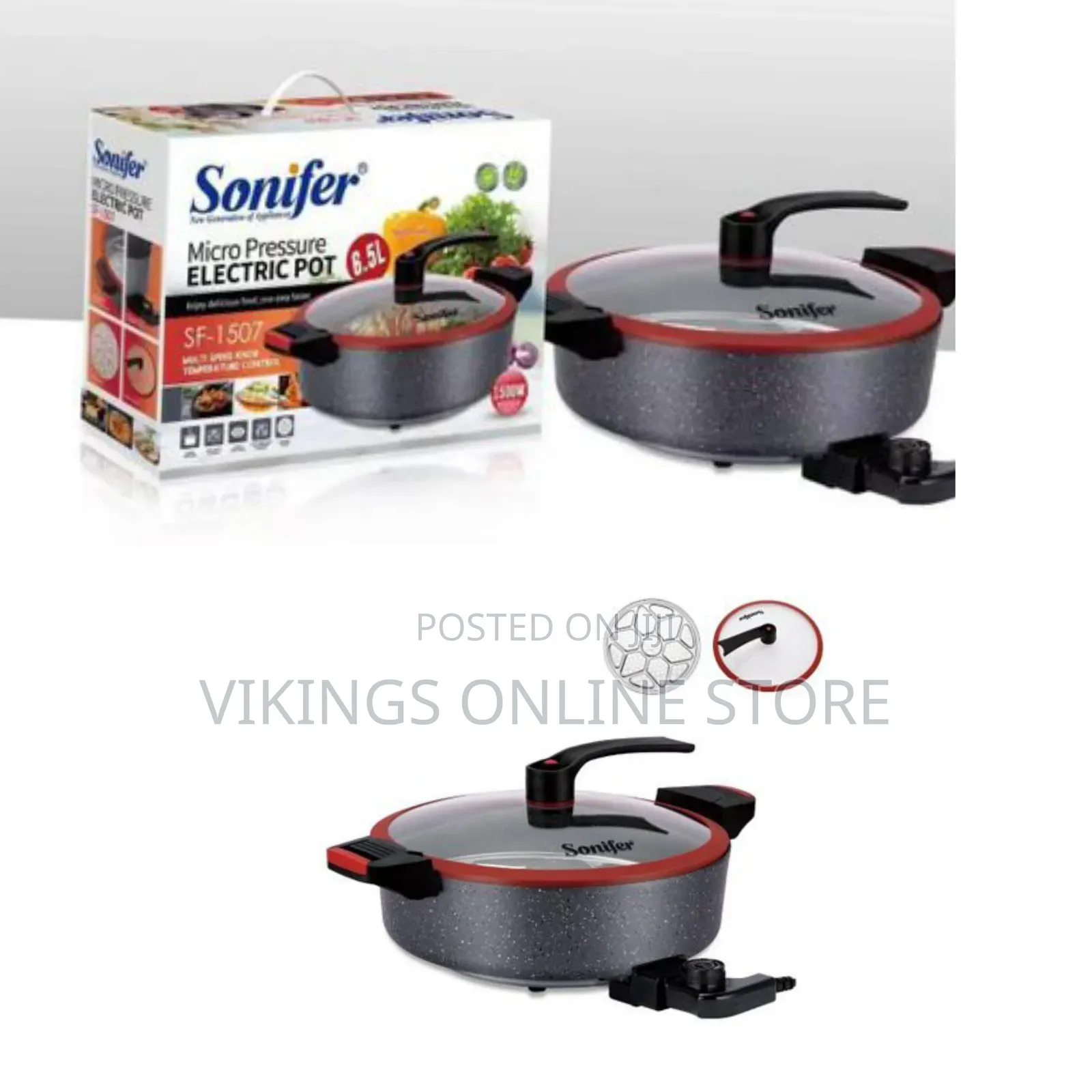 Sonifer Household Non Stick 6.5L Die Cast Aluminum Deep Frying Pan