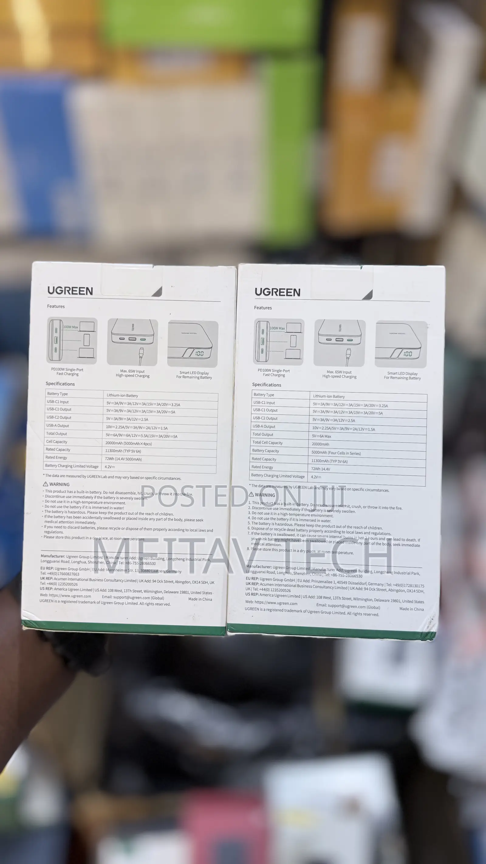 Ugreen 20000mah 100W Laptop Power Bank