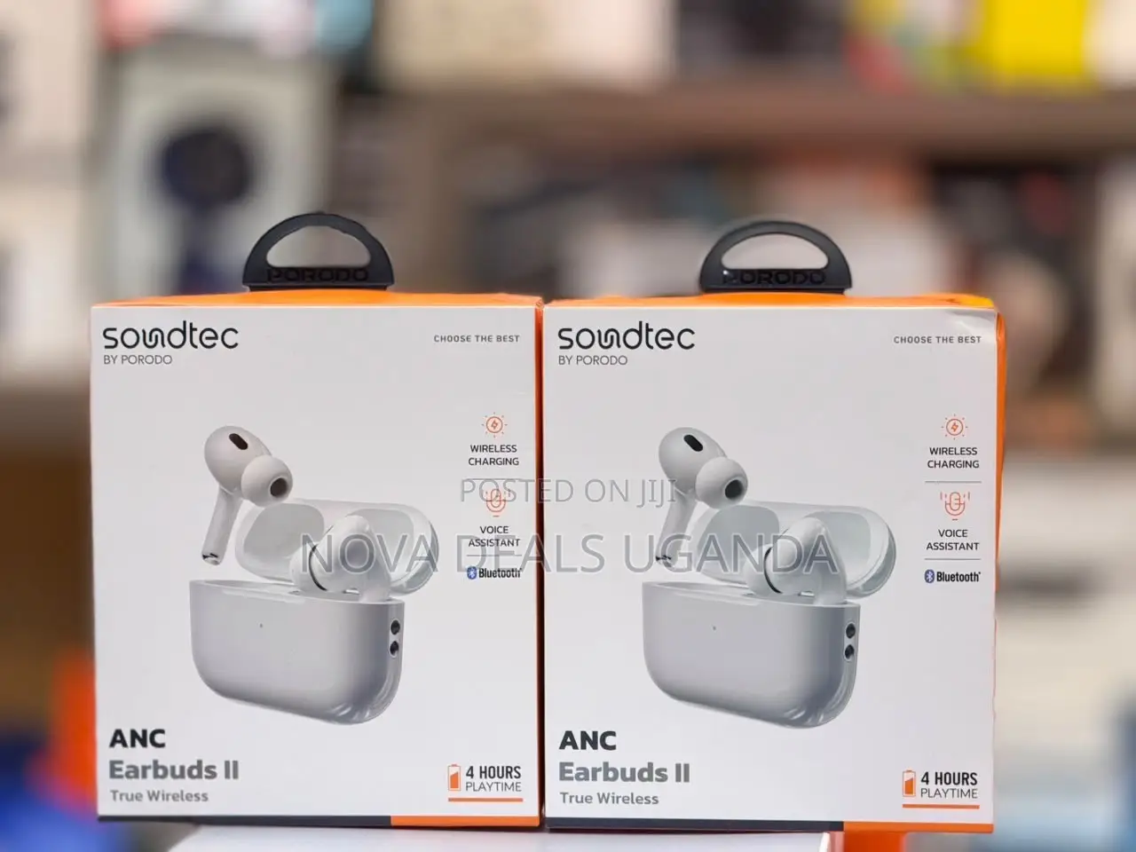 Porodo Earbuds Pro 2, Deep Bass, Wireless Charging, 20 Hour Battery