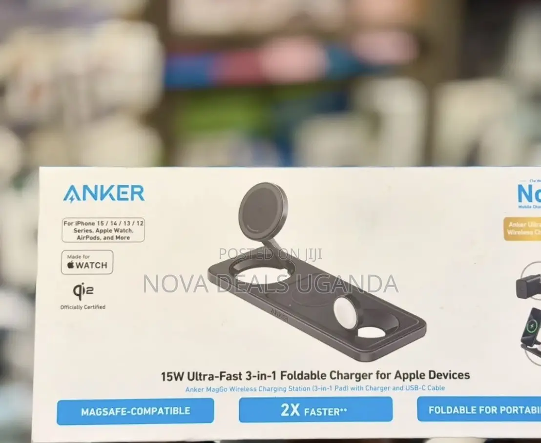 Anker Foldable 3in1 Magsafe Wireless Charging Station With USB C Cable