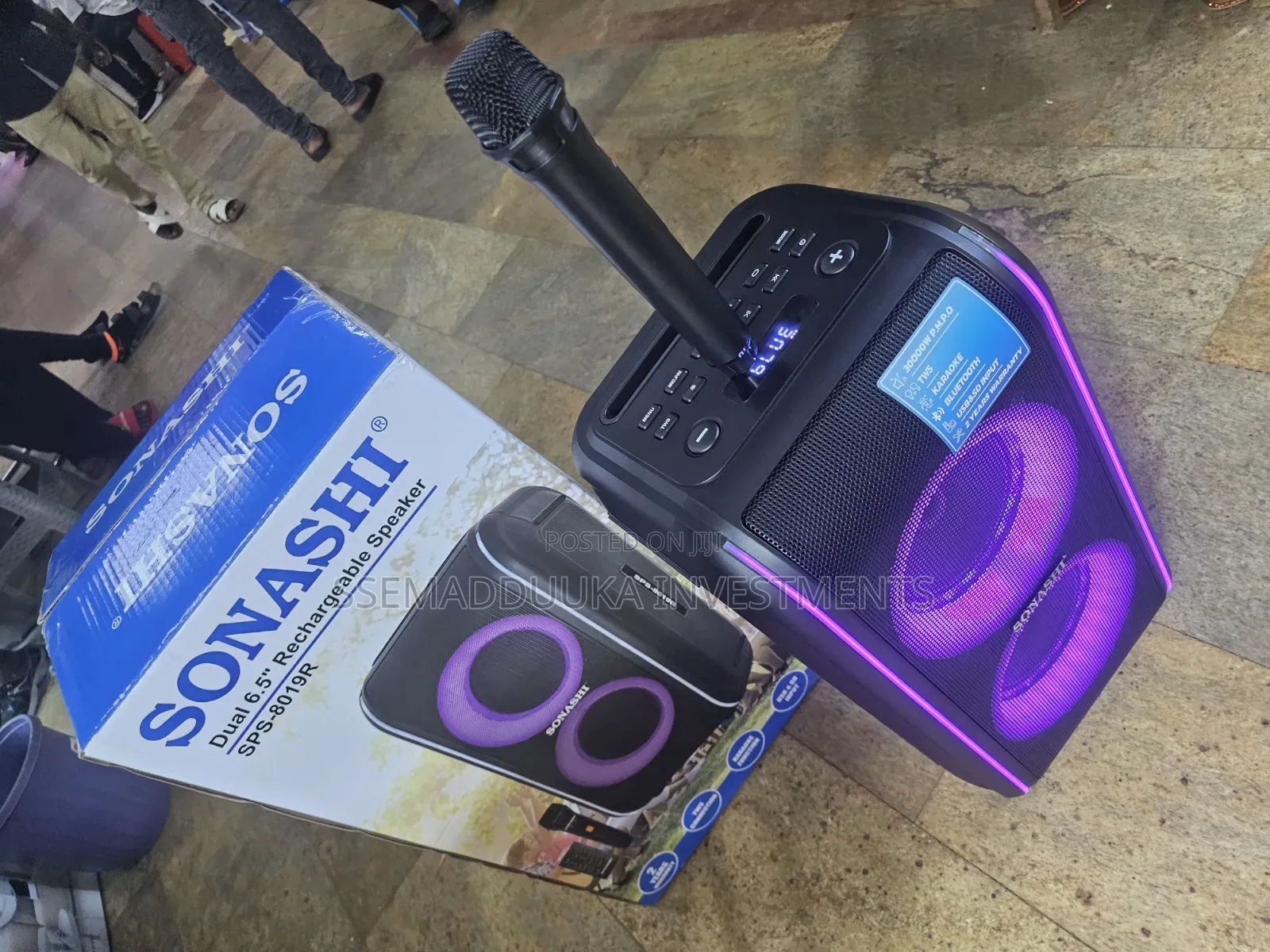 Sonashi SPS-8019 Dual 6.5" Rechargeable Speaker