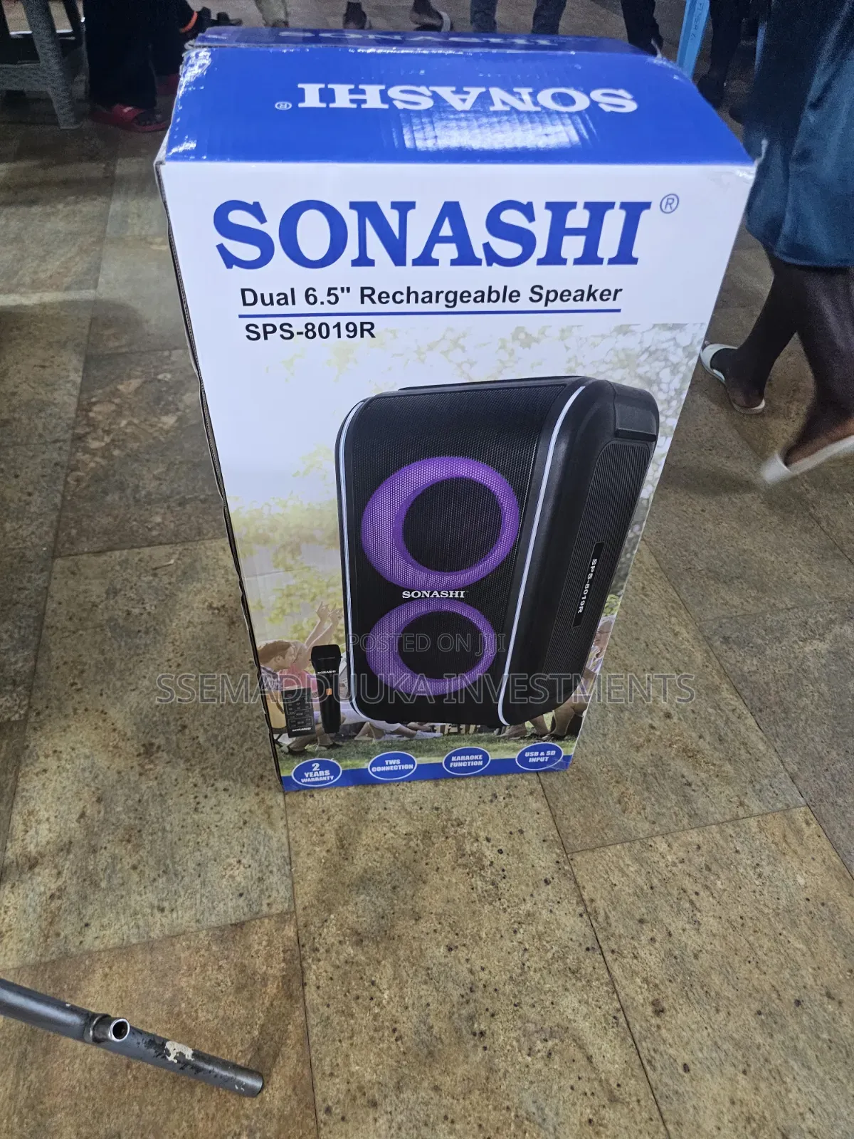 Sonashi SPS-8019 Dual 6.5" Rechargeable Speaker