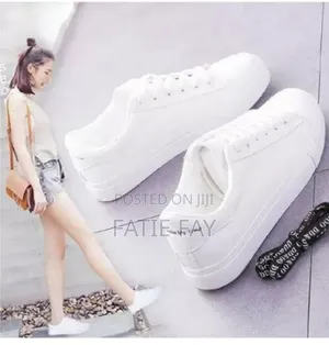 Plain White Unisex Sneakers