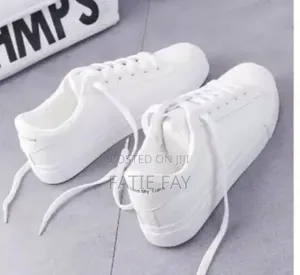 Plain White Unisex Sneakers
